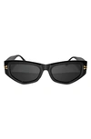 Fifth & Ninth Wren 52mm Polarized Geometric Sunglasses In Black/black