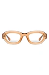 Fifth & Ninth Oslo 48mm Oval Blue Light Blocking Glasses In Transparent Tan/ Clear