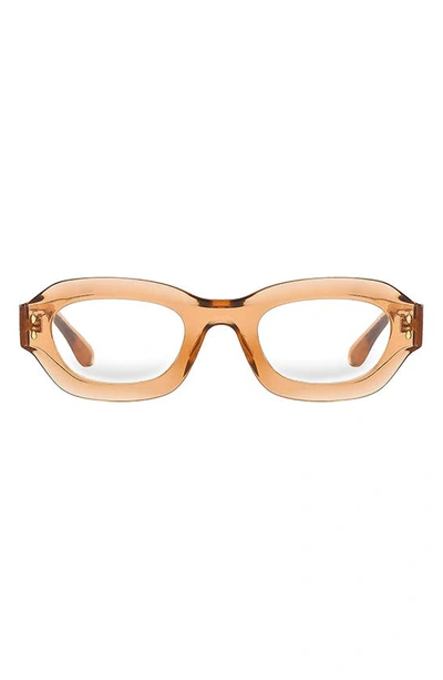 Fifth & Ninth Oslo 48mm Oval Blue Light Blocking Glasses In Transparent Tan/ Clear