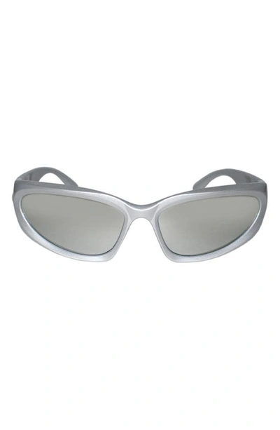 Fifth & Ninth Racer 72mm Polarized Wraparound Sunglasses In Grey