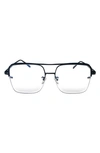 Fifth & Ninth Sunday 58mm Aviator Blue Light Blocking Glasses In Black/ Clear