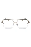 Fifth & Ninth Sunday 58mm Aviator Blue Light Blocking Glasses In Silver/ Clear