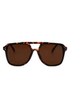 Fifth & Ninth Lagos 58m Polarized Aviator Sunglasses In Torte/ Brown