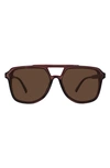 Fifth & Ninth Lagos 58m Polarized Aviator Sunglasses In Red