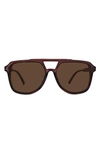 Fifth & Ninth Lagos 58m Polarized Aviator Sunglasses In Maroon/ Maroon