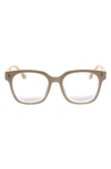 Fifth & Ninth Sage 53mm Round Blue Light Blocking Glasses In Beige/ Clear