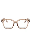 Fifth & Ninth Sage 53mm Round Blue Light Blocking Glasses In Transparent Tan/ Clear
