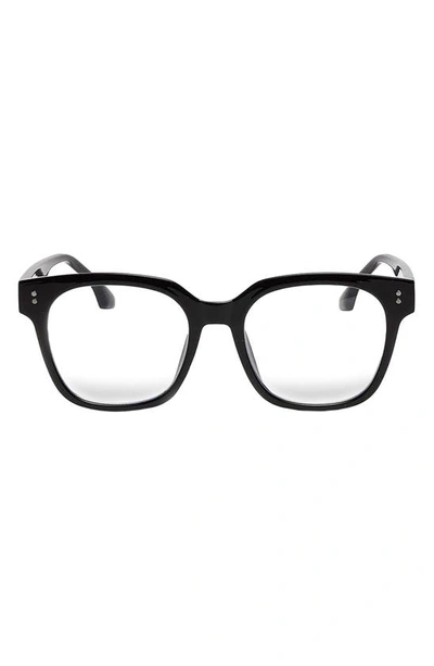 Fifth & Ninth Sage 53mm Round Blue Light Blocking Glasses In Black/ Clear