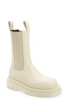 Bottega Veneta Bv Tire Clear Sole Chelsea Boot In White