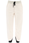 Moncler Textured Tapered-leg Track Pants In White