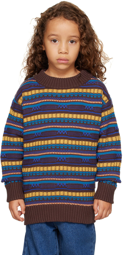Repose Ams Kids Multicolor Boxy Sweater In Graphic Jacquard