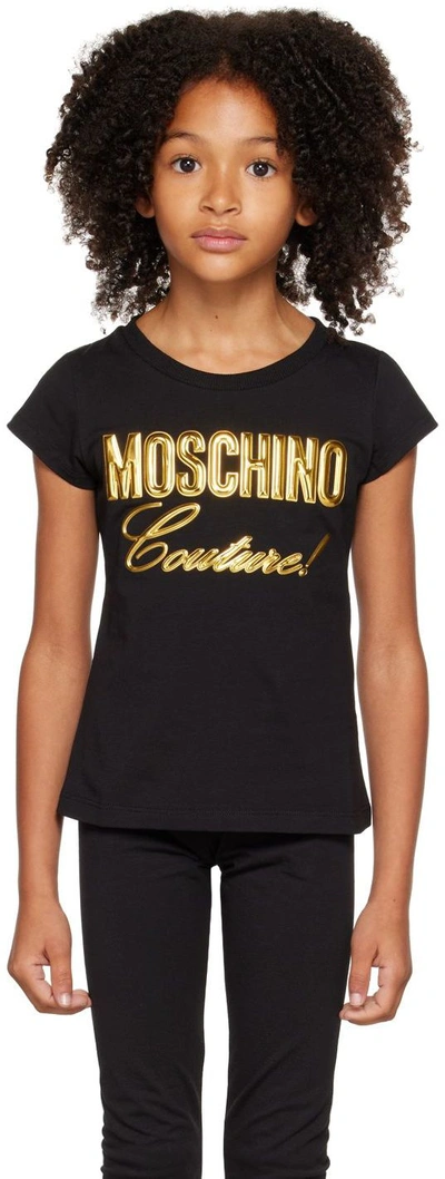 Moschino Kids Black 'couture' T-shirt In Var. 60100 Black