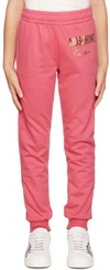 MOSCHINO KIDS PINK 'COUTURE' LOUNGE PANTS