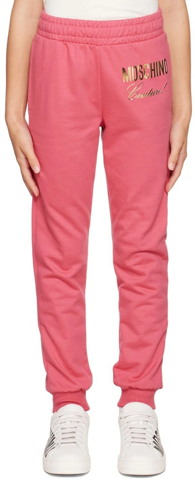 Moschino Kids Pink 'couture' Lounge Pants In Var. 50716 Carmine R