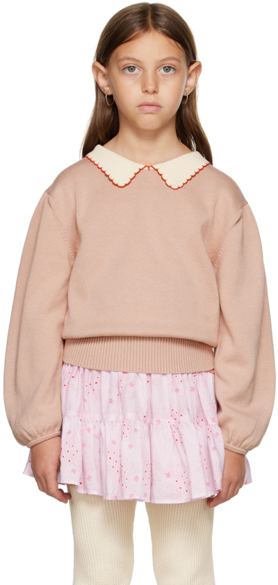 Misha And Puff Kids Pink Joanne Sweater In Rosette 657