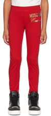 MOSCHINO KIDS RED 'COUTURE' LEGGINGS