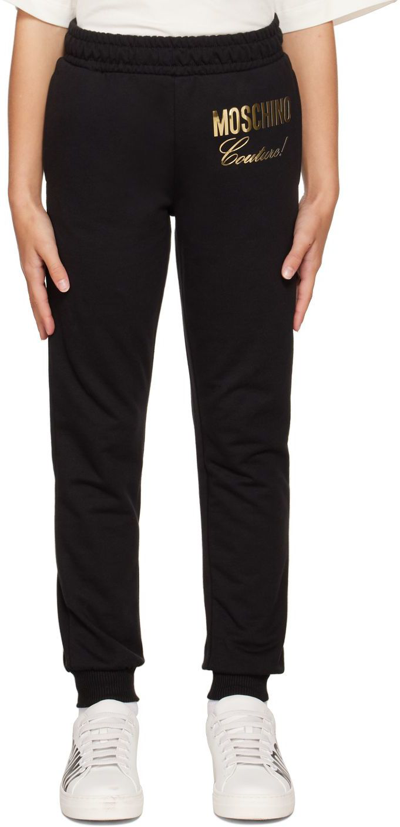 Moschino Kids Black 'couture' Lounge Pants In Var. 60100 Black