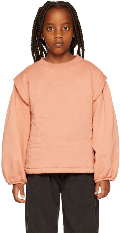 Repose Ams Kids Pink 'pie In The Sky' Sweater In Dusty Coral