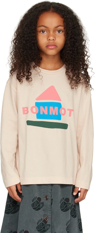 Bonmot Organic Kids Pink Forever Home T-shirt In Fog