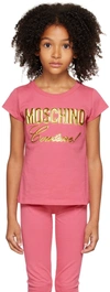 MOSCHINO KIDS PINK 'COUTURE' T-SHIRT