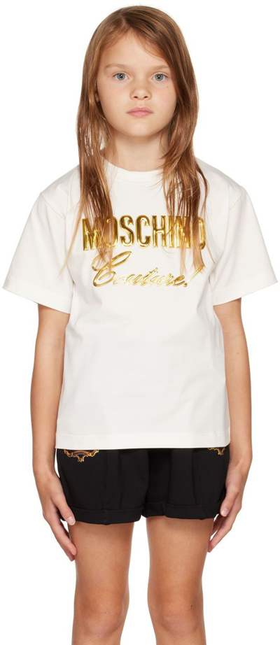 Moschino Kids White 'couture' T-shirt In Var. 10063 Cloud