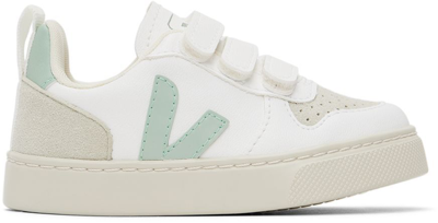 Veja Baby White & Blue V-10 Sneakers In White_matcha
