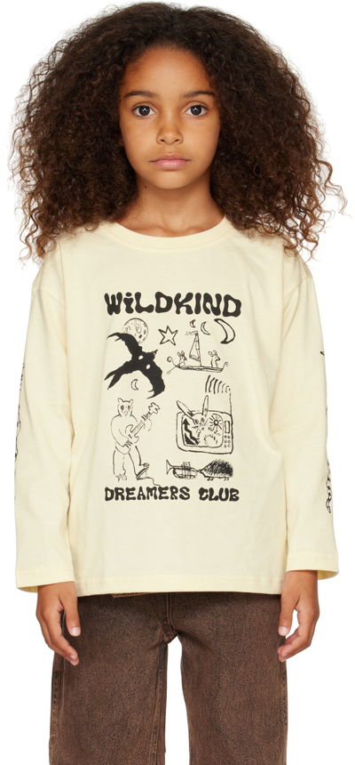 Wildkind Kids Off-white Jian Dreamers Club Long Sleeve T-shirt In Dreamers Club Natura