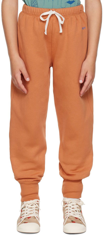 Tinycottons Kids Orange 'tiny' Lounge Pants In Light Brown J19