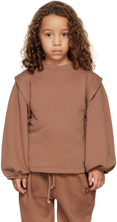 Repose Ams Kids Brown Pie In The Sky Sweatshirt In Root Brown