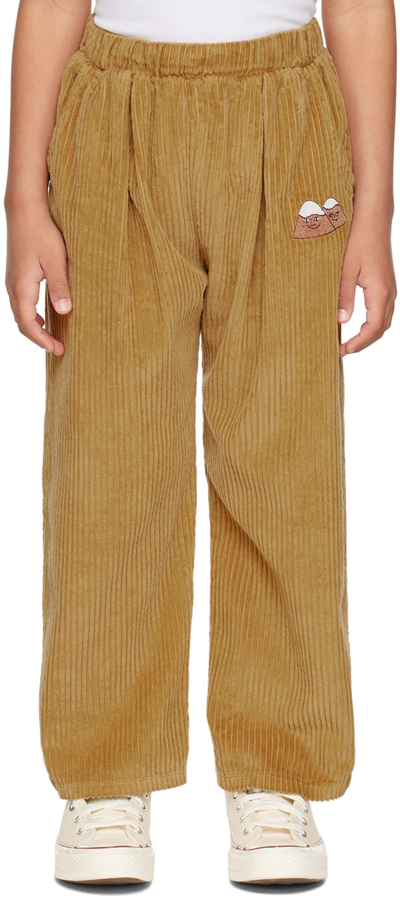 The Campamento Kids Tan Mountains Trousers In Yellow