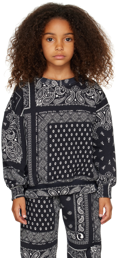 Wildkind Kids Black & White Marius Sweatshirt In Bandana Black