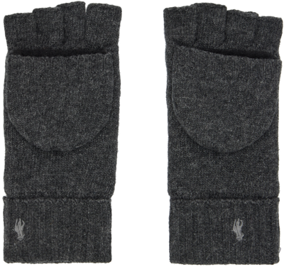 Polo Ralph Lauren Gray Convertible Gloves In 012 Charcoal Heather