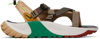 Nike 20mm Oneonta Panelled Open-toe Sandals In Sesame/black-off Noi