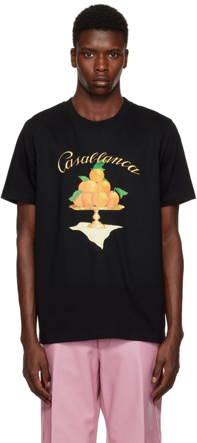 Casablanca Black Ssense Exclusive 'ne Pas Deranger' T-shirt In Black Jersey Ne Pas