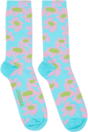 Jacquemus Blue Le Papier 'les Chaussettes Stampa' Socks In 6an Purple Flowers 7