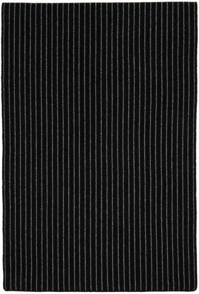 Joseph Black & Gray Pinstripe Scarf In 0011 Black/grey