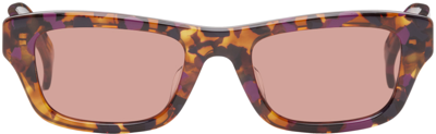 Kenzo Tortoiseshell Rectangular Sunglasses In Red Havana / Bordeau