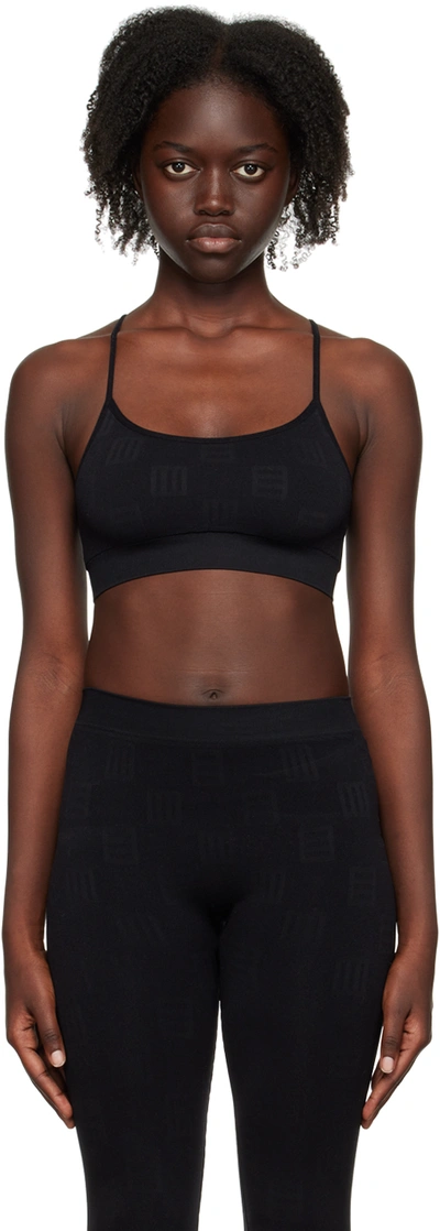Ambush Black Monogram Active Sports Bra In Black Blac