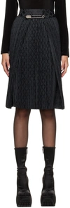 CHARLES JEFFREY LOVERBOY BLACK SEATBELT MIDI SKIRT