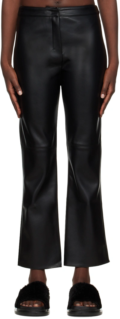 's Max Mara Black Karub Faux-leather Trousers