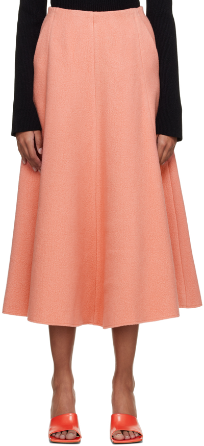 Gabriela Hearst Maureen Flared-hem Recycled-cashmere Midi Skirt In Pink