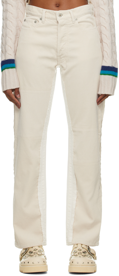 Inscrire Off-white Paneled Jeans In Ivory