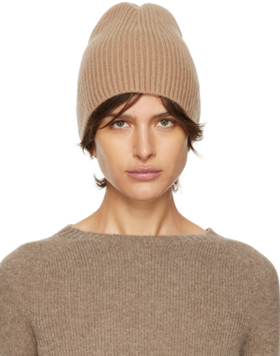 Max Mara Street Knit Cashmere Beanie In Camel