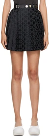 Charles Jeffrey Loverboy Patterned-jacquard Pleated Kilt In Black Chainmail Jacq