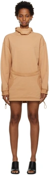 DION LEE TAN INTERLOCK MASK HOODIE