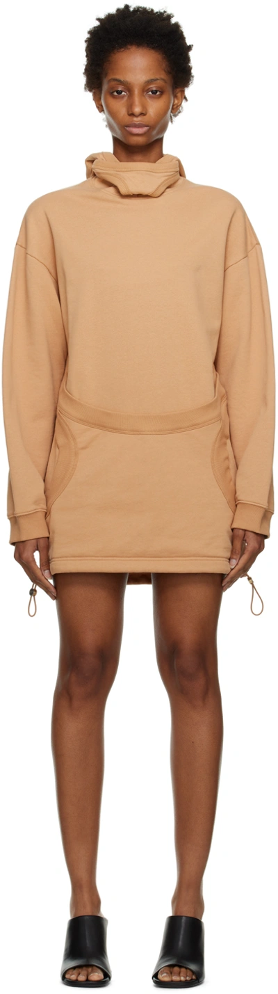 Dion Lee Tan Interlock Mask Hoodie In Brown