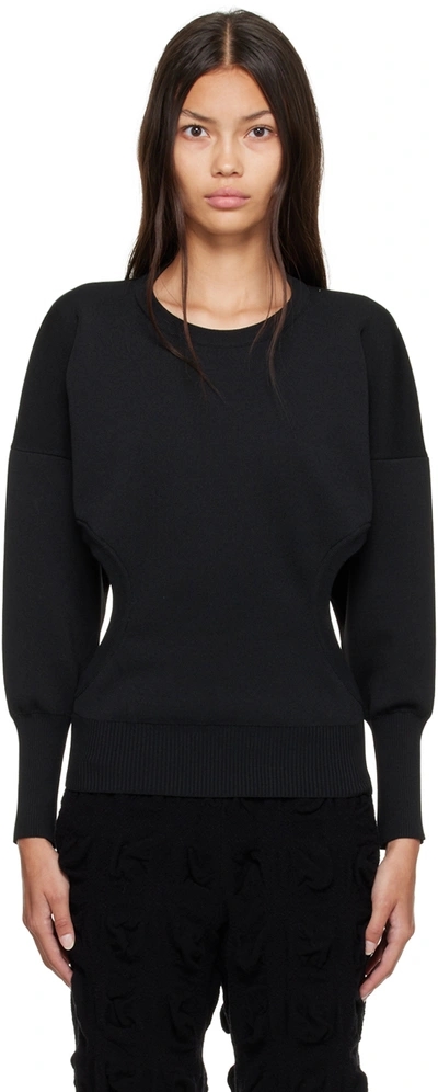 Issey Miyake Black Cutout Sweater In 15 Black