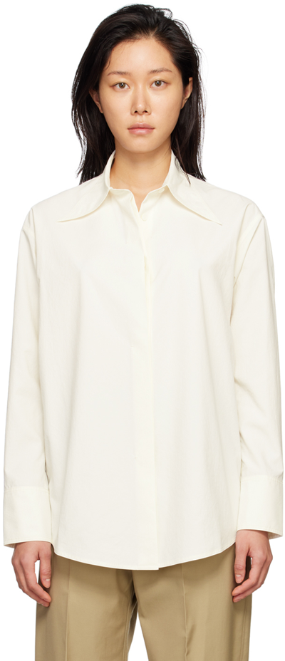 Gia Studios Off-white Pointed Collar Shirt In Cream