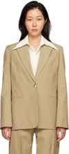 Gia Studios Brown Single Button Blazer In Brown