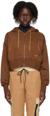 Nike Air Fleece Cropped Hoodie In Brown In Cacao Wow/ale Brown/